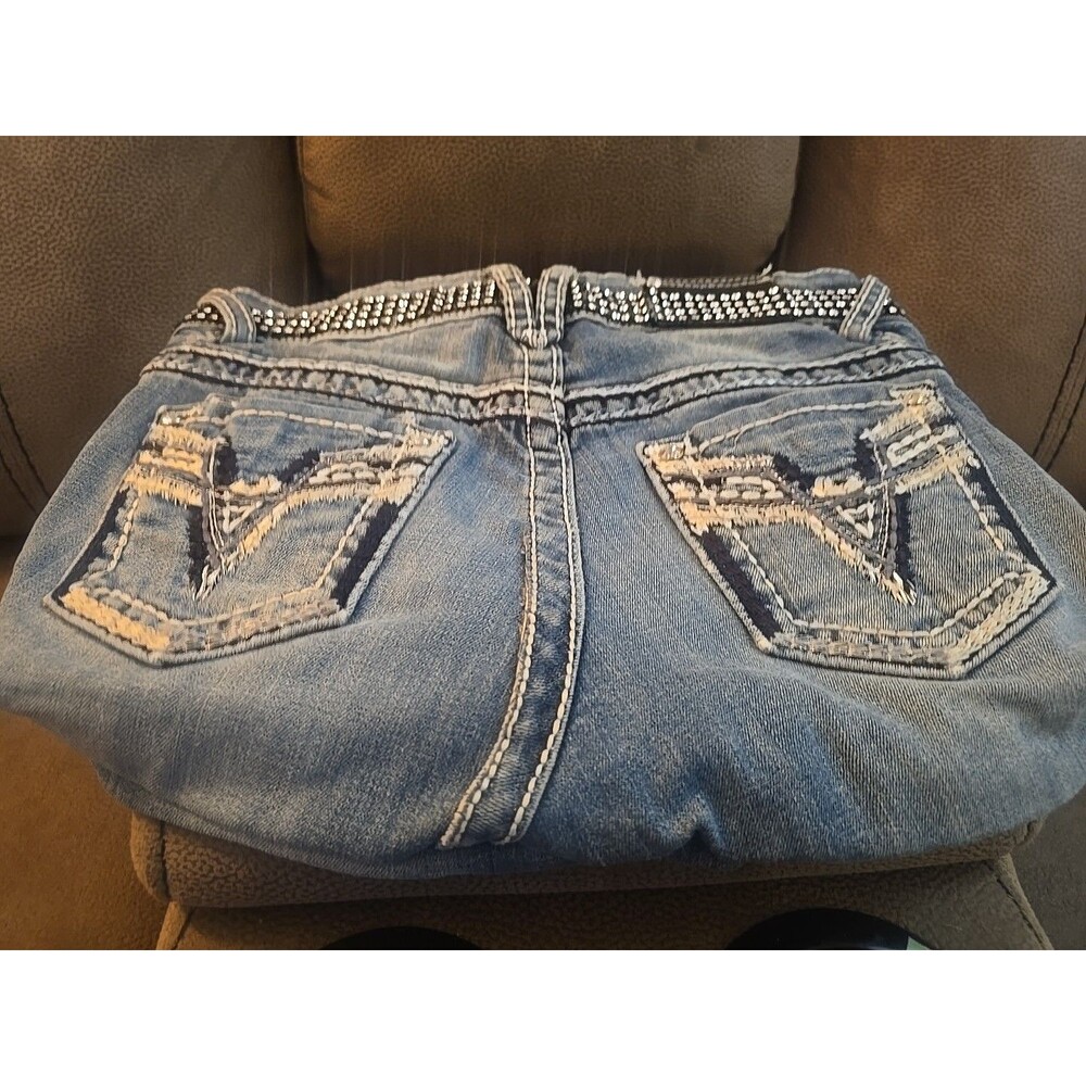 Upcycled Denim Crossbody Purse 14x11" - Picture 8 of 12
